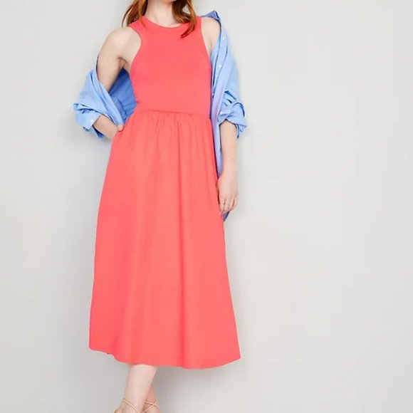 Old Navy | Dresses | Fit Flare Highneck Combination Midi Dress | Poshmark